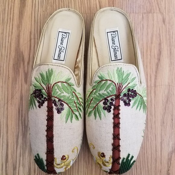 Dianne Gilman embroidered sequined mules - Picture 1 of 6